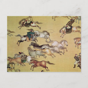 Kejsarens resa Qianlong-detalj från en Vykort