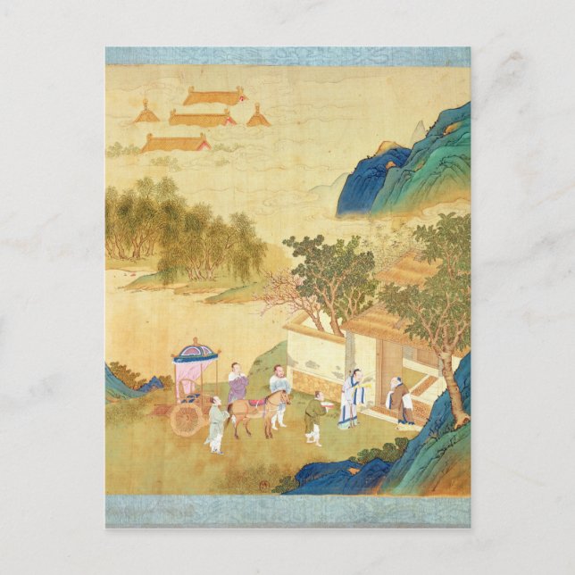 KejsareWu Ti som välkomnar en man av brev Vykort (Framsida)