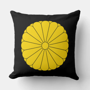 Kejsarflagga Japan symbol kejsare blomma gul k Kudde