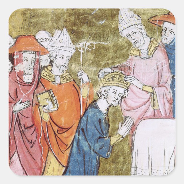 Kejsarförbundet Charlemagne Fyrkantigt Klistermärke (Framsida)