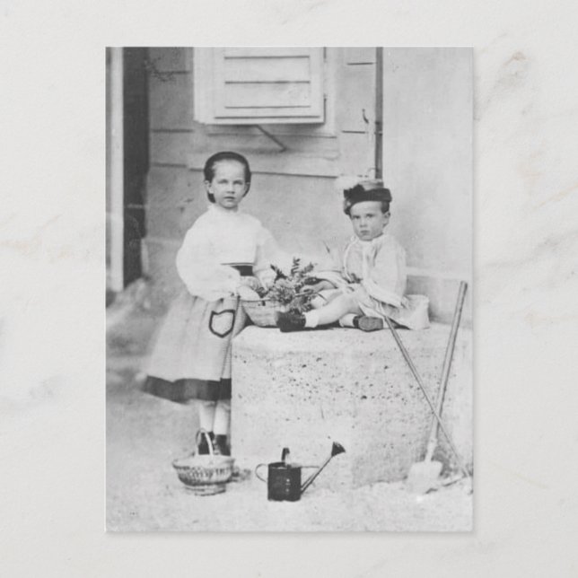 Kejsarinnan Elisabeth, Gisela & Rudolf som barn Vykort (Framsida)