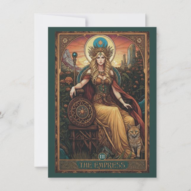 Kejsarinnan (Freyja) Tarot Konst Platt Tacksamhets Tack Kort (Framsida)