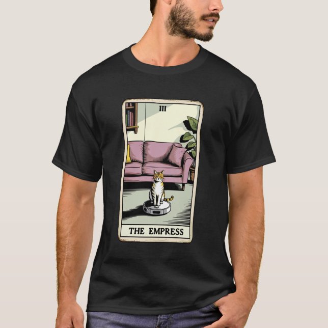 Kejsarinnan Tarotkort Kattrobot Dammsugare Ca T Shirt (Framsida)