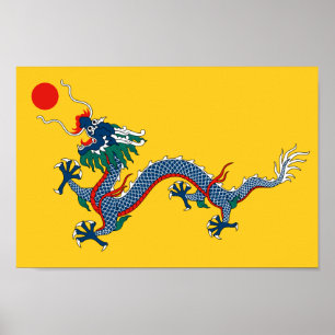 Kejsarisk Gult Dragon Flagga, Qing Dynasty (China) Poster