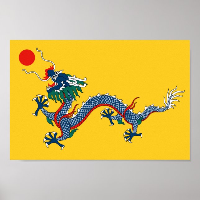 Kejsarisk Gult Dragon Flagga, Qing Dynasty (China) Poster (Framsidan)
