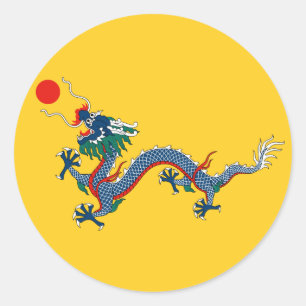 Kejsarisk Gult Dragon Flagga, Qing Dynasty (China) Runt Klistermärke