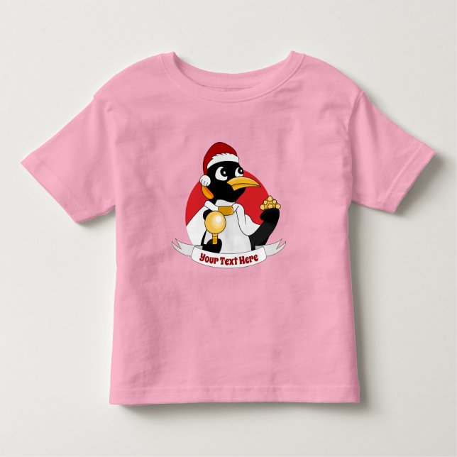 Kejsarpenguin jul tecknad Småbarn T-shirt (Framsida)