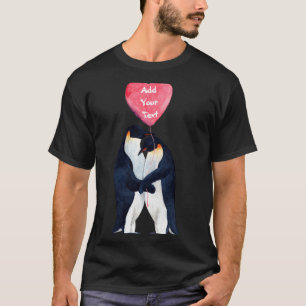 Kejserpingvinpar Hjärta Personlig T Shirt