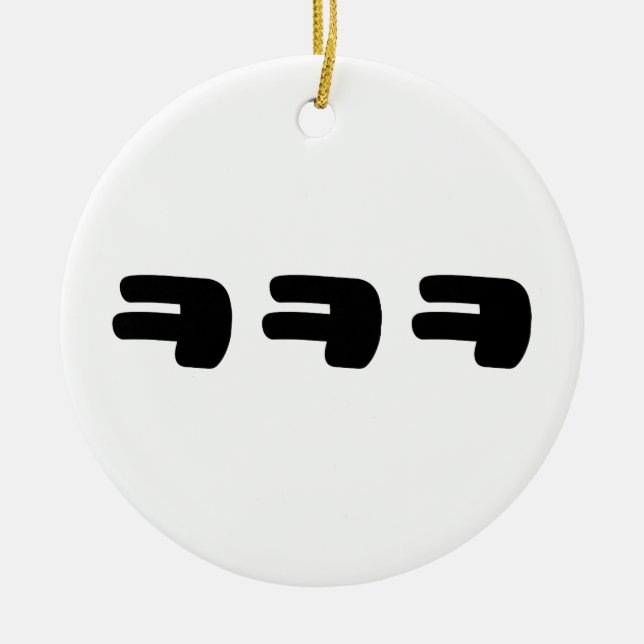 KEKEKE ㅋ ㅋ ㅋ Koreanska slang Julgransprydnad Keramik (Framsidan)