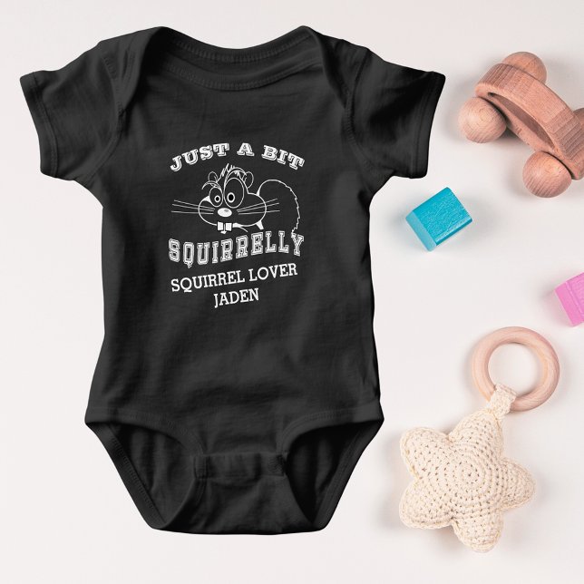 Kekorre Kärlek Kekorrelly White Art Add Namn T Shirt (Squirrel Love Squirrelly White Art Add Name Baby Bodysuit)