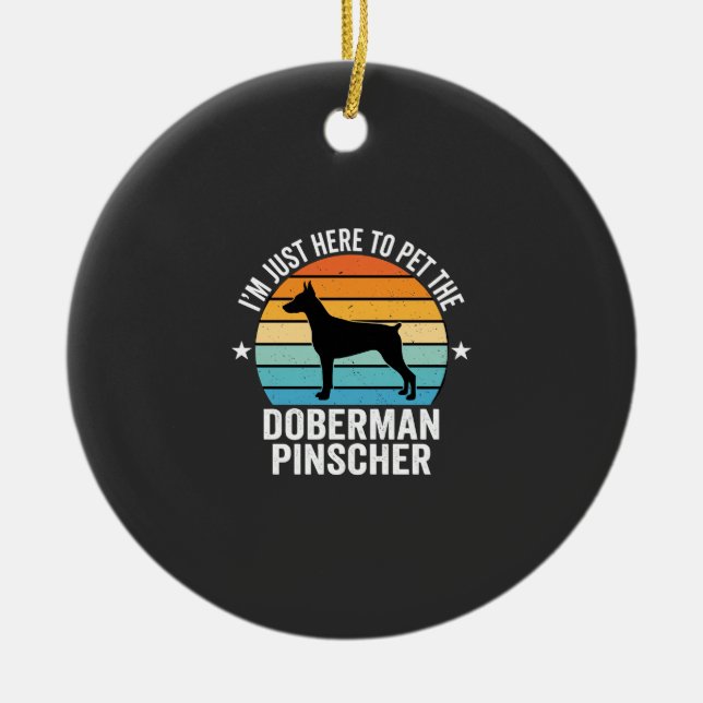 Kela Doberman Pinscher Retro Julgransprydnad Keramik (Framsidan)