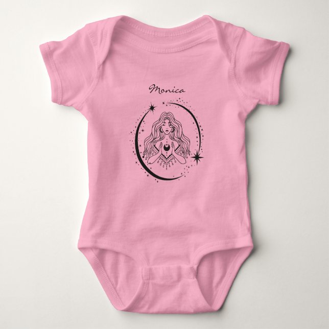 kelestial kvinna,måne stjärnor,boho,elegant astron t shirt (Framsida)
