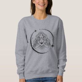 kelestial kvinna,måne stjärnor,boho,elegant astron t shirt