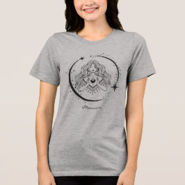 kelestial kvinna,måne stjärnor,boho,elegant astron t shirt