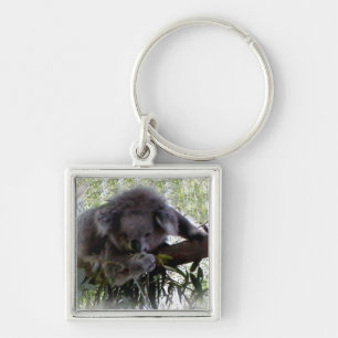 Kelig Koala Fyrkantig Silverfärgad Nyckelring