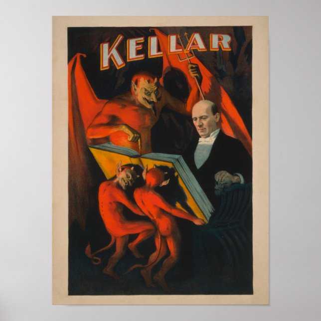 Kellar Djävulen och Demons med Magic Bok Poster (Framsidan)