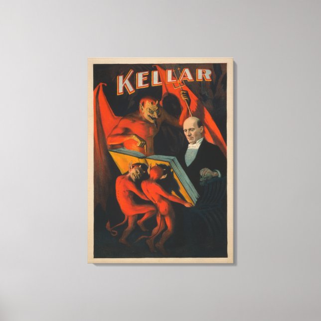 Kellar Djävulen och Demons med Magic Bok Poster Canvastryck (Framsida)
