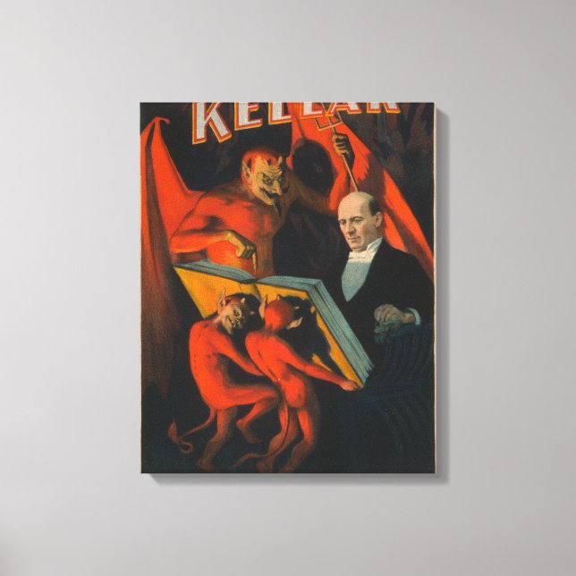 Kellar Djävulen och Demons med Magic Bok Poster Canvastryck (Framsida)