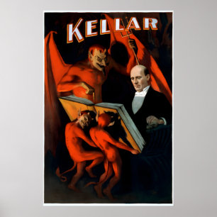 Kellar Läs med Djävulen 1894 Vintage Stil Poster