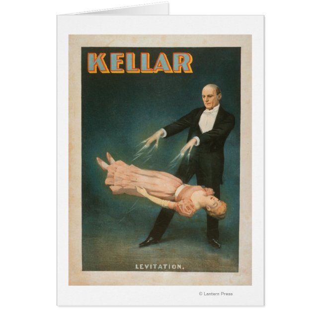 Kellar Levitation Magic Poster #1 Hälsningskort (Framsidan)