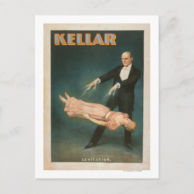 Kellar Levitation Magic Poster #1 Vykort (Framsida)