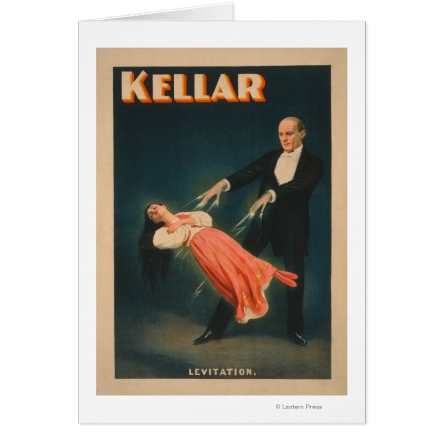 Kellar Levitation Magic Poster #2 Hälsningskort (Framsidan)