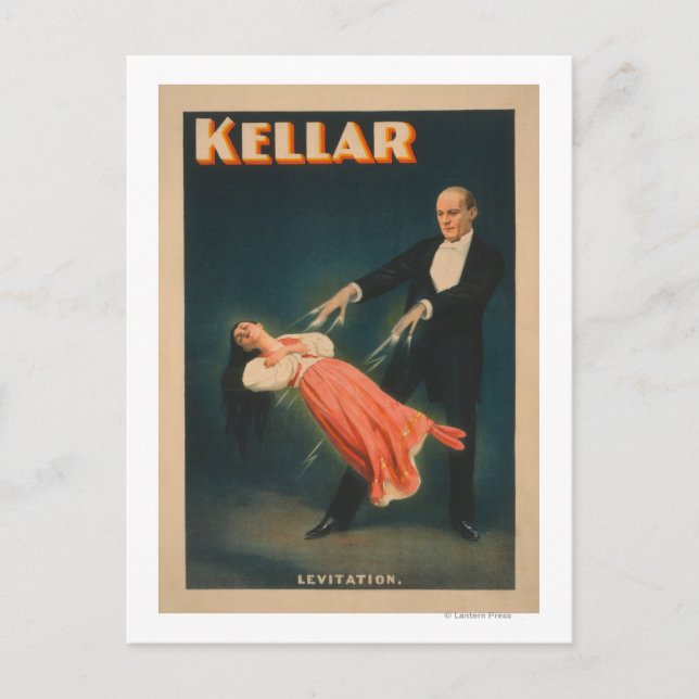 Kellar Levitation Magic Poster #2 Vykort (Framsida)