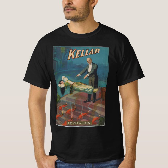 Kellar, Magician Levitation Magic Poster T Shirt (Framsida)