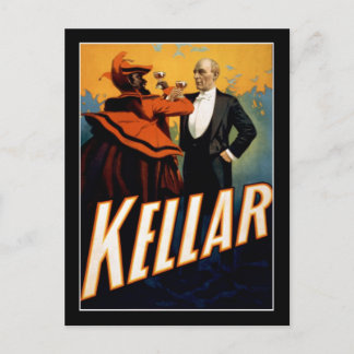 Kellar - Magician - Vintage Theater Poster Vykort
