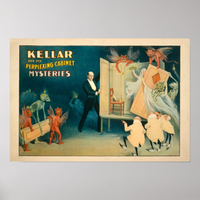 Kellar och hans perplexingkabinett Mysteries Magi Poster (Framsidan)