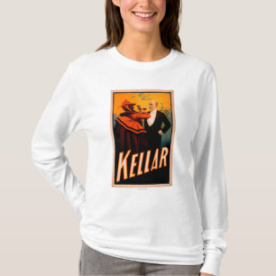 Kellar trollkarl som dricker vin med djävulen t-shirt