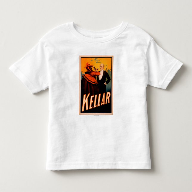 Kellar trollkarl som dricker vin med djävulen t-shirt (Framsida)