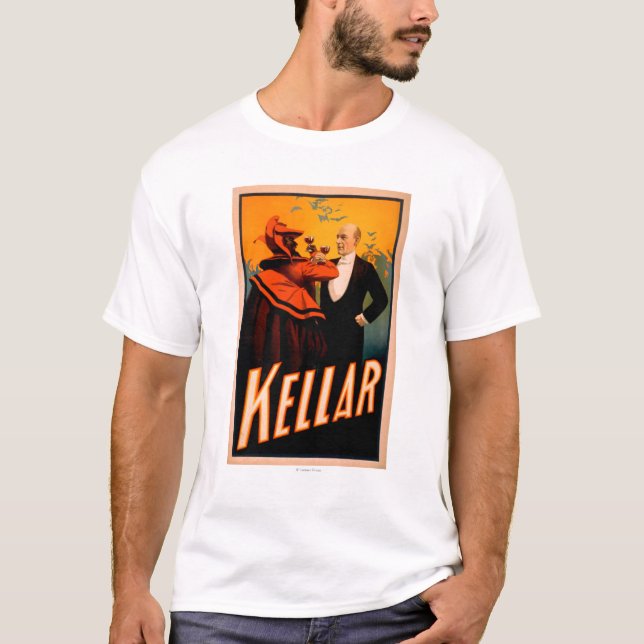 Kellar trollkarl som dricker vin med djävulen tröja (Framsida)