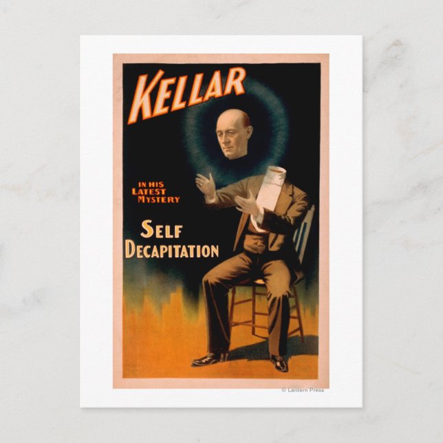 Kellar-utförande självavapitation Magic Vykort (Framsida)