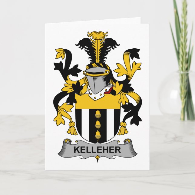 Kelleher familjvapensköld anteckningskort (Framsida)