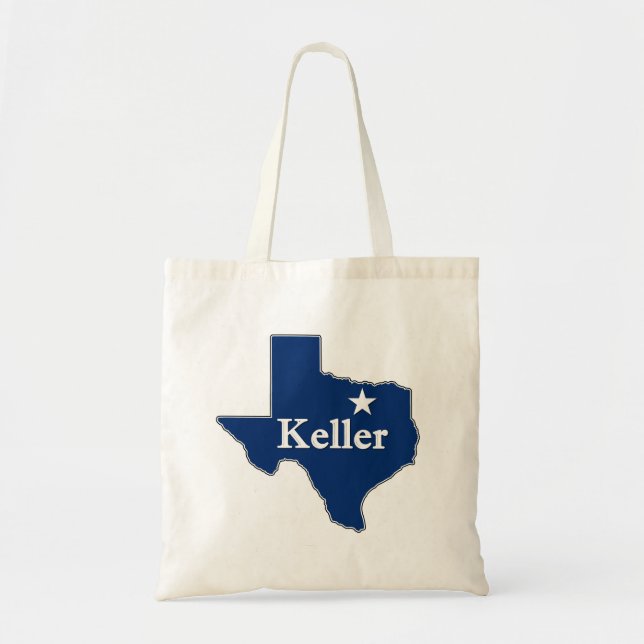 Keller, Texas Lone Star State Karta Cute K-Town Tygkasse (Framsidan)