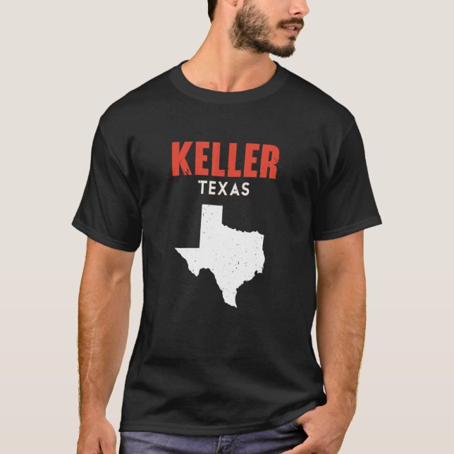 Keller Texas USA State America Travel Texan T Shirt (Framsida)