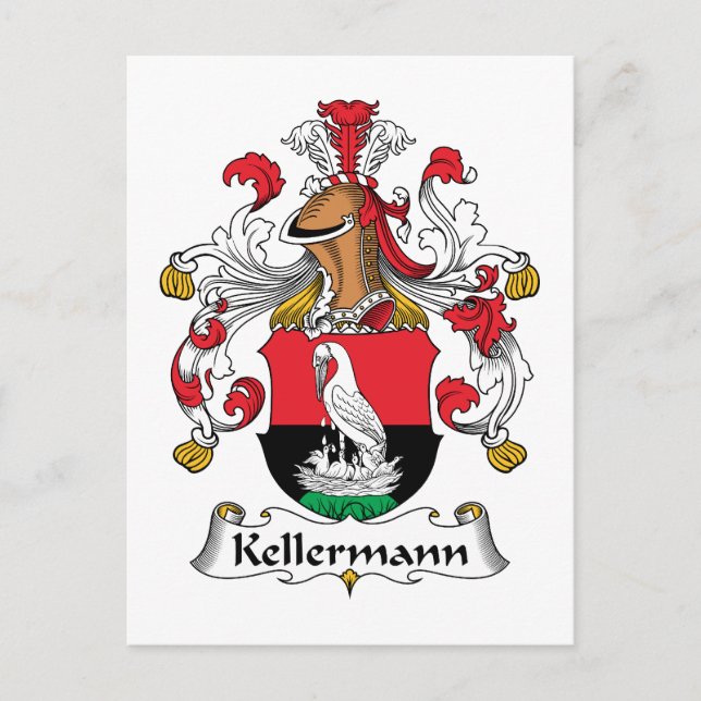 Kellermann Family Crest Vykort (Framsida)