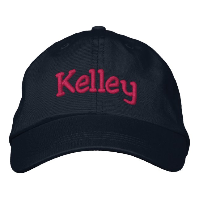 Kelley Embroized Baseball Cap Navy Shock rosa Broderad Keps (Framsida)