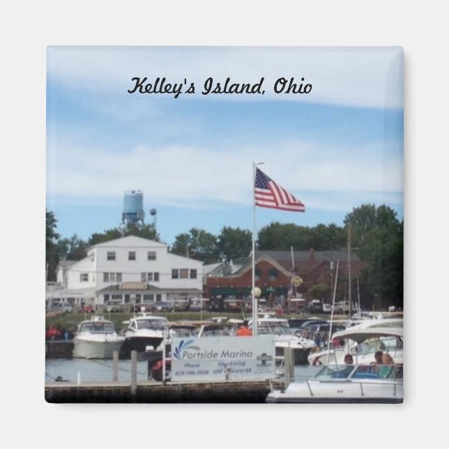 Kelleys ö Portside Marina Ohio Magnet (Framsidan)