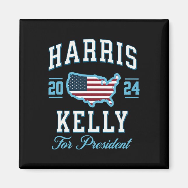 Kelly 2024 USA Flag Presidentval Vintage  Magnet (Framsidan)