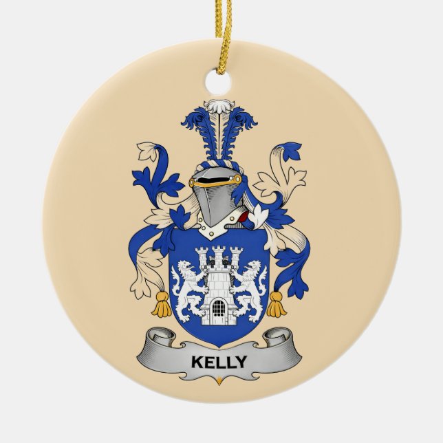 Kelly Coat of Arms Ceramic Ornament (Framsidan)