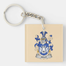 Kelly Coat of Arms Stone Keychain