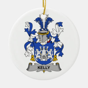 Kelly familjvapensköld julgransprydnad keramik