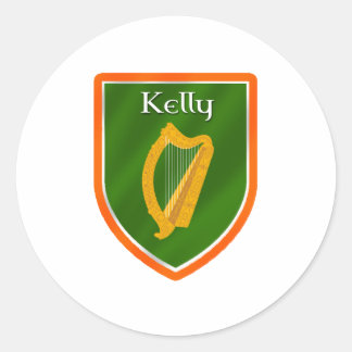 Kelly Family Crest Kelly-familjen namn Runt Klistermärke