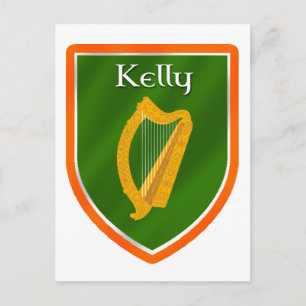 Kelly Family Crest Kelly-familjen namn Vykort