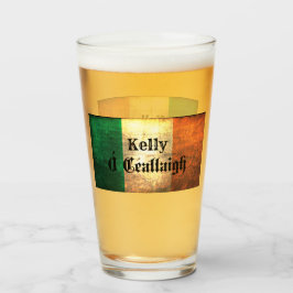 Kelly Family Namn på Irish Flagga Glaskopp