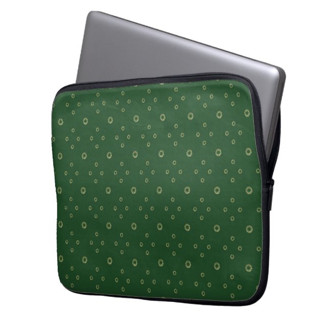 Kelly Green | Gyllene Zinnia Sol Laptop Fodral (Framsidan Vänster)