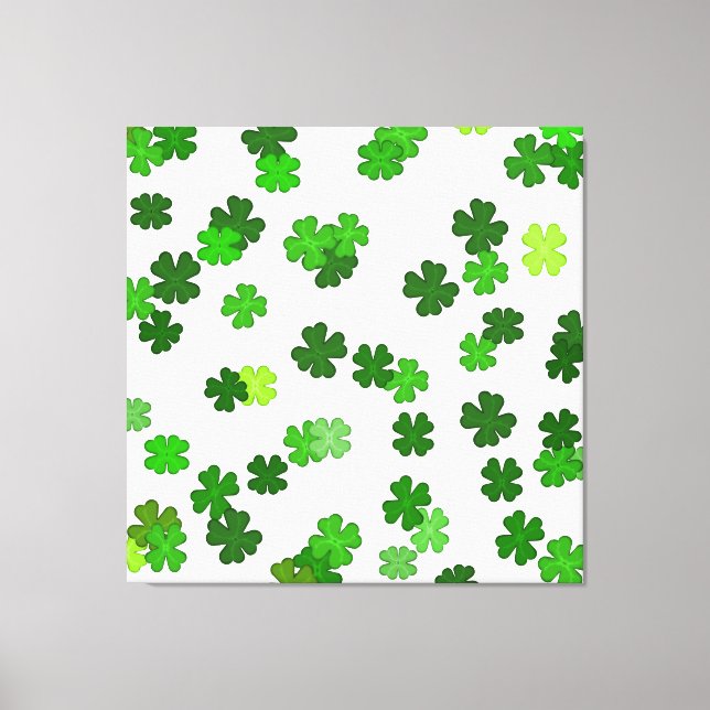 Kelly grön “Shamrocks Falling” Canvastryck (Framsida)