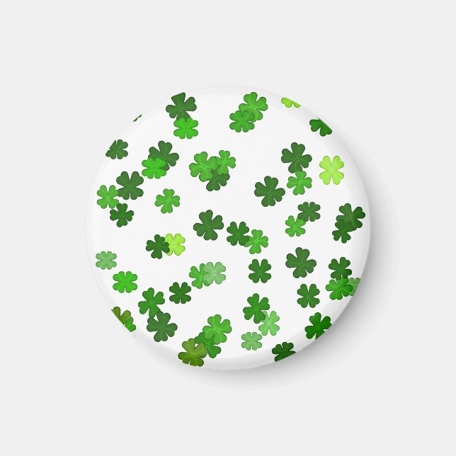 Kelly grön “Shamrocks Falling” Magnet (Framsidan)